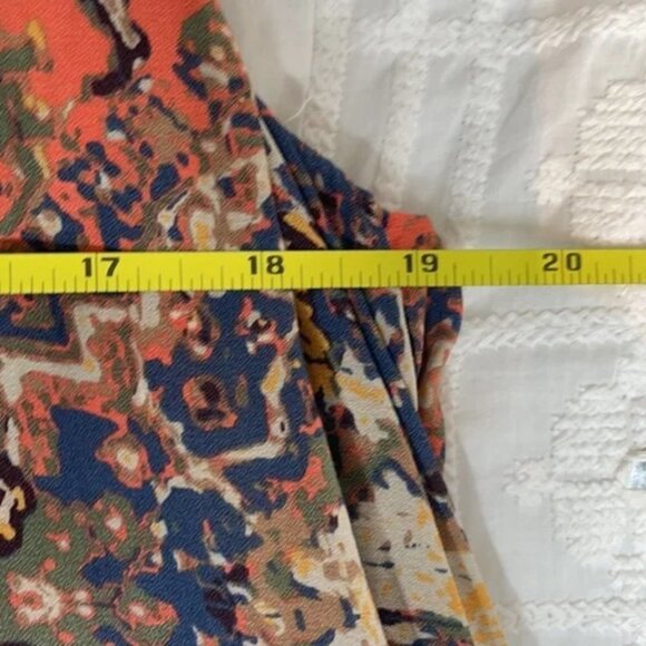 Free People Orange Darcy Super V Printed Blouse - Picture 10 of 11